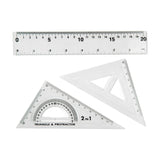 Crystal 3pcs Math Set Ruler Triangle Protractor 703 (1set)