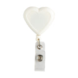 Long Life ID Clip with Strings Heart White H79 (25pcs)