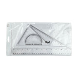 Crystal 3pcs Math Set Ruler Triangle Protractor 701 (1set)