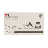 M&G Sketcher Fineliner Brush Black ACPN0345 (12pcs)