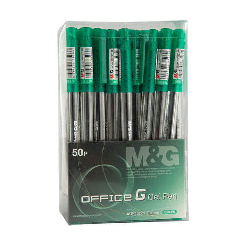 M&G Office G Gel Pen GP99 0.5mm Green AGP13271 (50pcs)