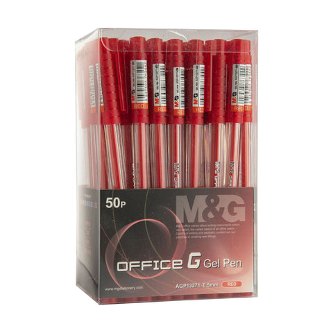M&G Office G Gel Pen GP99 0.5mm Red AGP13271 (50pcs)