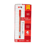 M&G Big Capacity 2x Writing Length Gel Pen 0.5mm Red AGPY5571 (12pcs)