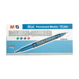 M&G Double Marker 0.8mm/2.8mm Blue APM21372 (12pcs)