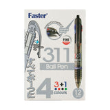 Faster Mini 4 Colors Ballpen 0.5mm CX311 (12pcs)