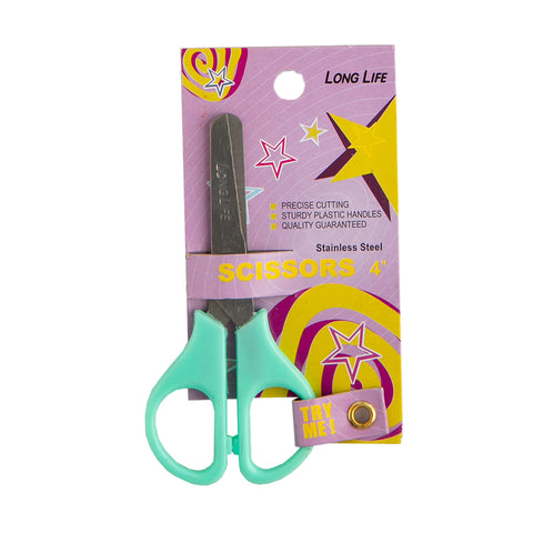 Long Life School Scissors 4" Assorted Color KS3004 (30pcs)
