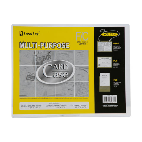 Long Life Multi-Purpose Card Case 216x280mm Letter Clear LL12 (5pcs)