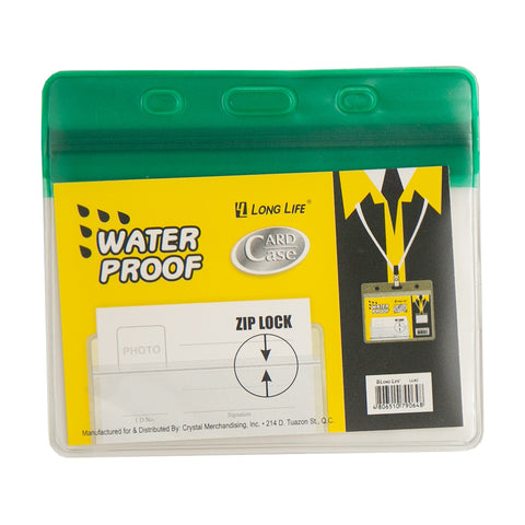 Long Life Waterproof ID Case Horizontal 85x55mm Green LL6 (5pcs)