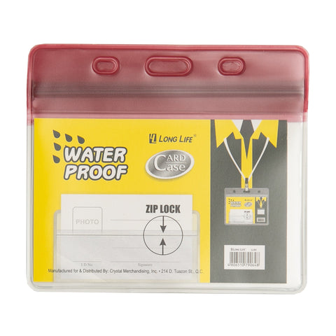 Long Life Waterproof ID Case Horizontal 85x55mm Red LL6 (5pcs)