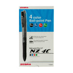 Zebra 4-Color Retractable Ballpen 0.7mm NZ4C (12pcs)