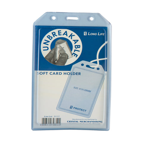 Long Life Unbreakable Rubber ID Card Case 9.1cmx12.8cm Clear SV117 (25pcs)