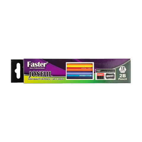 Faster Joyful High Quality 2B Pencil With Eraser and Sharpener WPF3903S (12pcs)